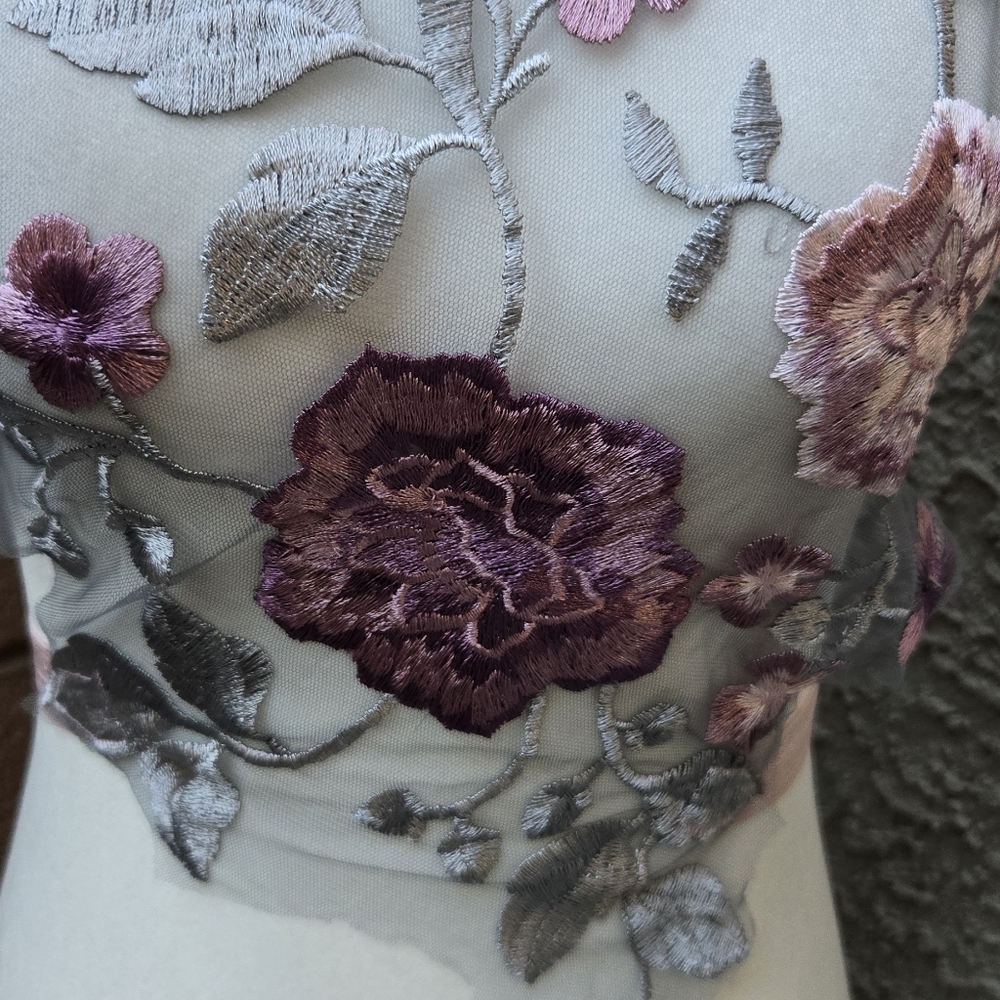 Lovechild Boudoir Handmade Rare Pink Floral Mesh Top - Picture 5 of 10